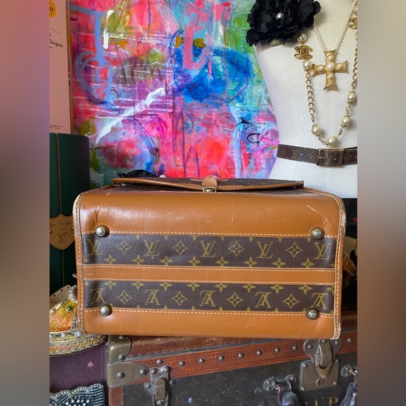 Rare Vintage LOUIS VUITTON Train Case Keepall Carry On Luxury Designer Luggage - Picture 3 of 13